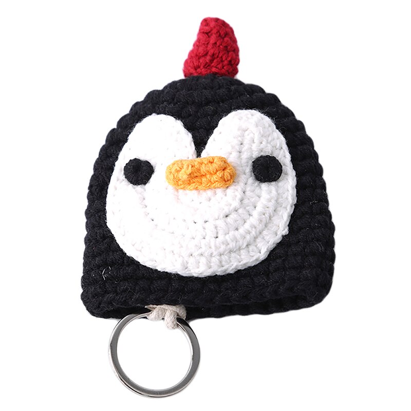 Cute Cartoon Key Holder Handmade Pullable Portable Key Storage Bag Key Wallet Housekeeper Key Organizer: penguin