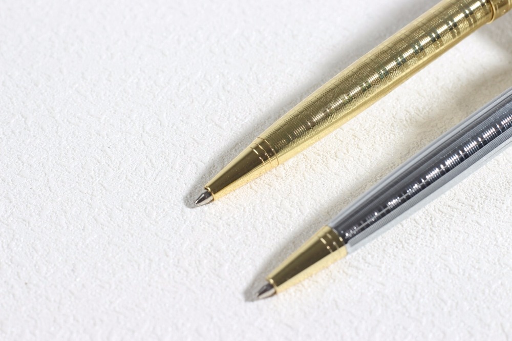 Sonneting vulpen metalen kantoor school pen Klassieke goud zwarte goud clip pen met doos zwart