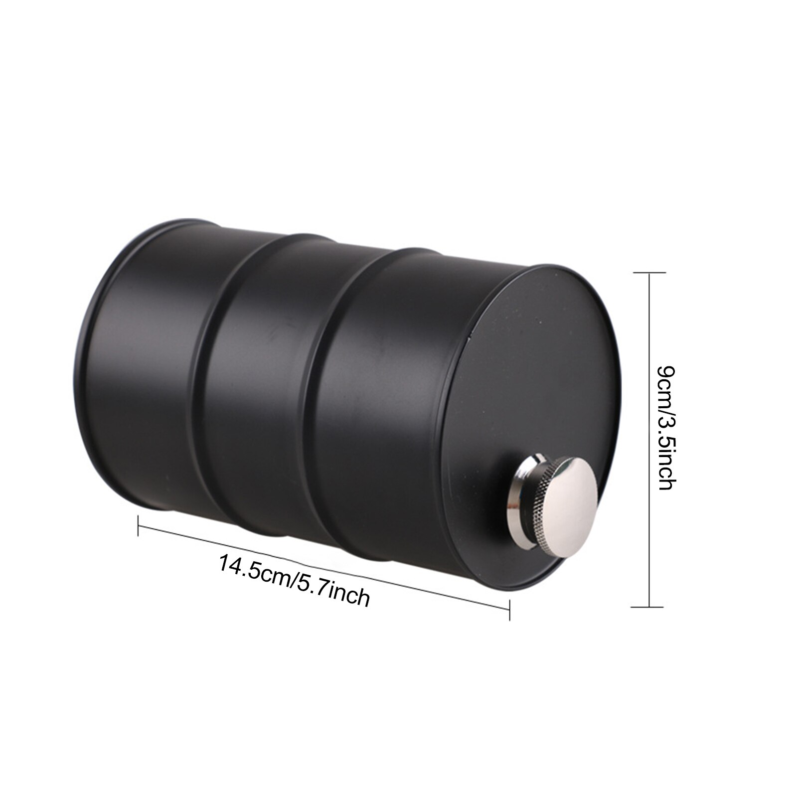 500ml Oil Drum Shape Drink Leakproof Whiskey Outdoor Black Portable Flagon Liquor Flask Bar Storage Wine Pot Stainless Steel