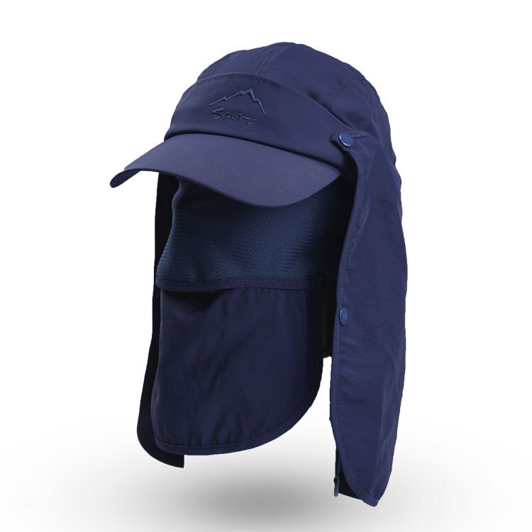 Unisexe Protection solaire chapeau Protection UV visage cou rabat chapeau de soleil visage homme chapeau de soleil été chapeau travail décontracté Isolation Protection: Bleu