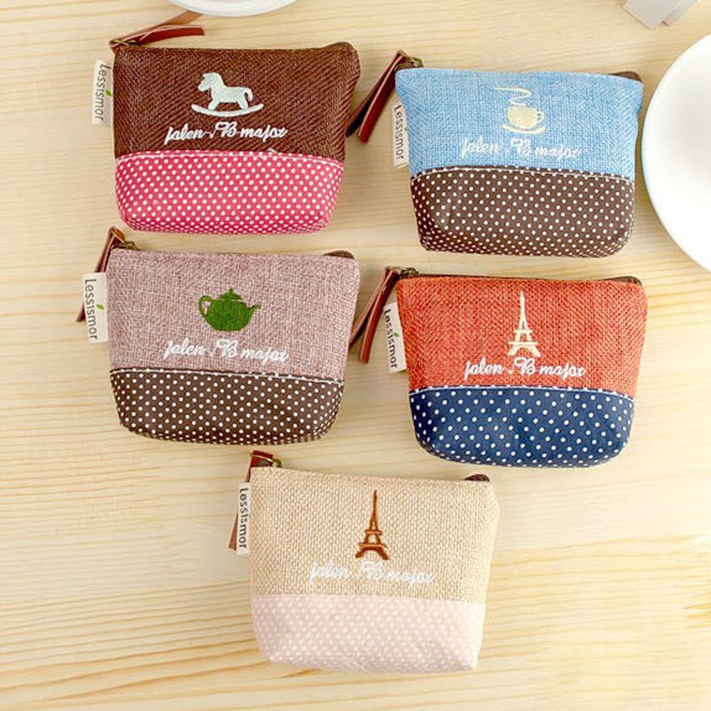 Frauen Geldbörse Nette Blume Druck Damen Kleine Brieftasche Tasche Headset Linie Beutel Kreditkarte Halter Lippenstift Tasche Mädchen