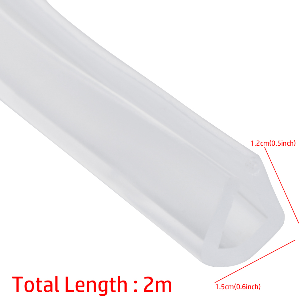 2 Meter U-Kanaal Rubberen Rand Afdichtstrip Douche Deur Glas Afdichting Tape Rand Guard Tochtstrip Meerdere Maat: LIGHT BLUE