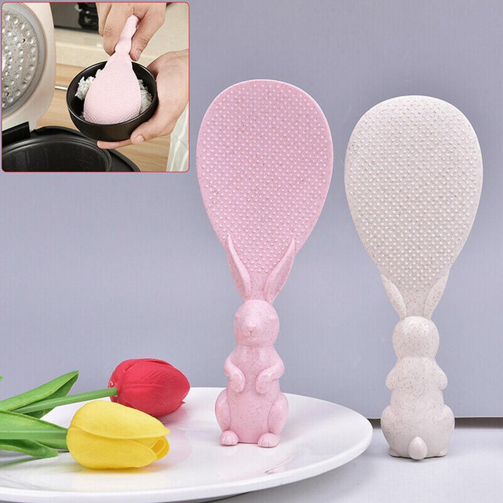 Rabbit Spoon Can Stand Up Rabbit Rice Shovel Rice Cooker Non-Stick Rice Spoon Kitchen Spoon Rice Cartoon W5A7