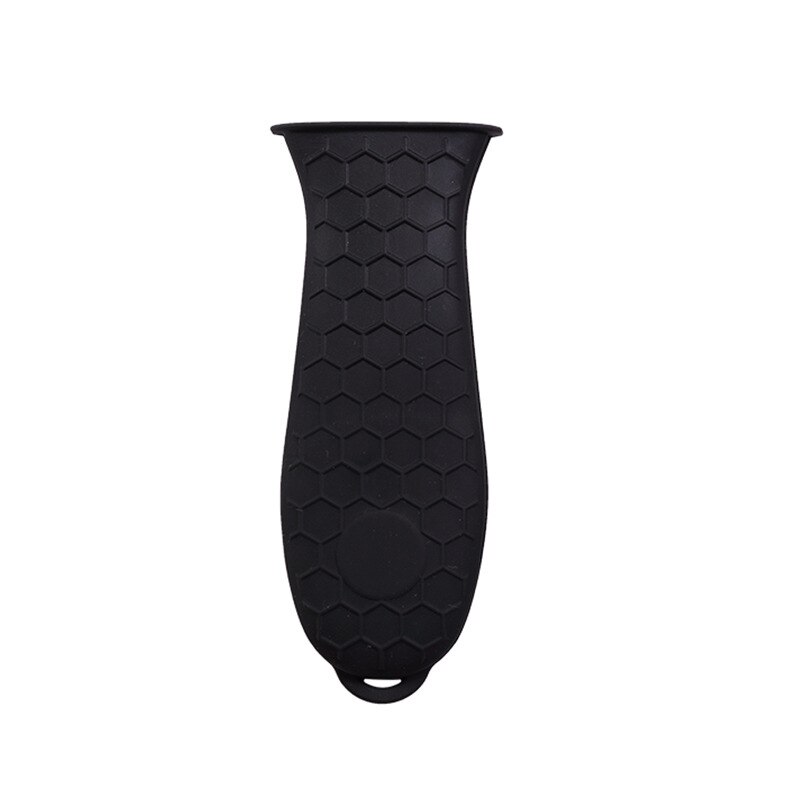 Silicone pot poignée couverture nid d'abeille pot poignée couverture poignée couverture anti-échaudage anti-dérapant pot oreille pince pot oreille couverture: black