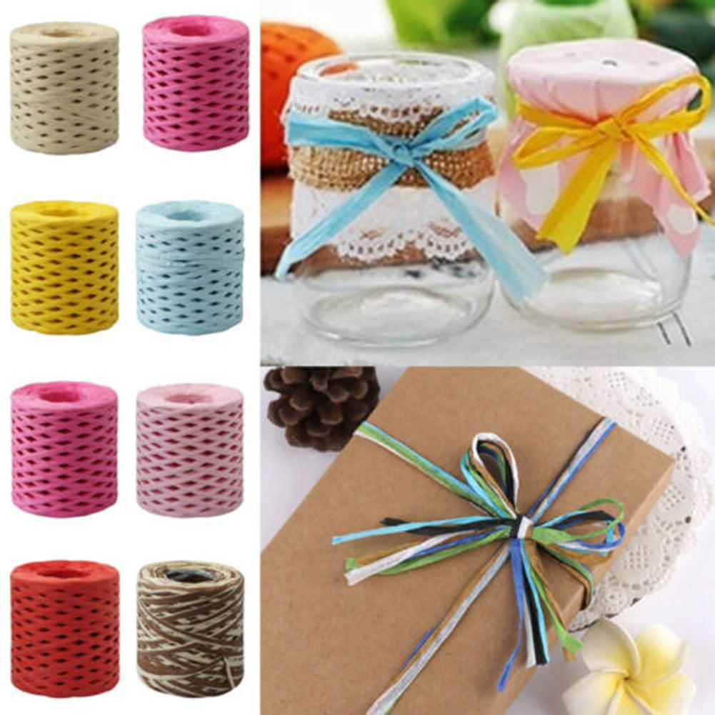 200m Papier Touw Raffia Lint Kant Wikkelen Touw Geschenkdoos Wikkelen DIY Scrapbooking Ambachten Birthday Party Bruiloft Decoratie