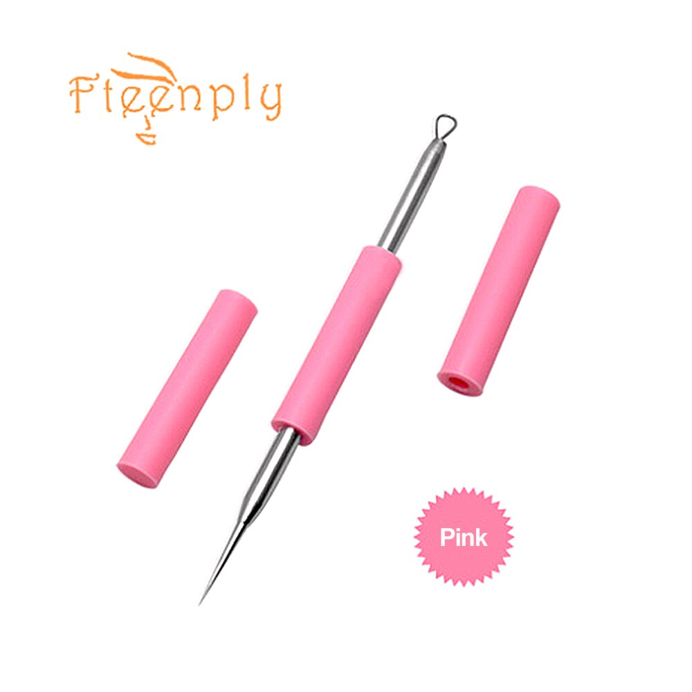 FTEENPLY Pimples Needles Pimple Blackhead Acne Remover Stainless Steel Tools Black Dot Cleaner Needles Portable Face Care Tool: 1PC Pink