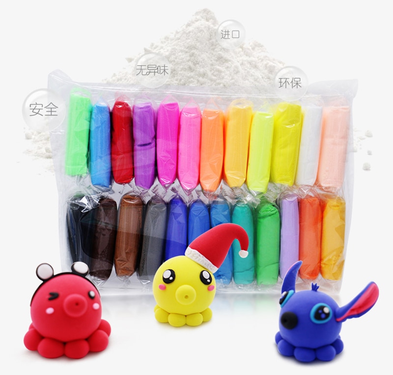 36 farver / sæt fluffy super let blødt ler børn diy pædagogisk legetøj lufttør fidget tyggegummi polymer plasticine ler legetøj
