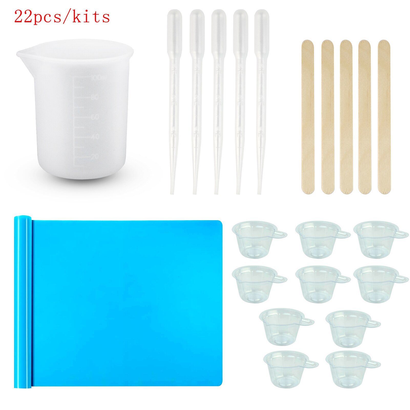 22PCS DIY, Der Werkzeuge Set Silikon Backform Matte, Der Werkzeuge Für Harz Kunst Messbecher Werkzeug Epoxy Split Tasse casting Harz Form