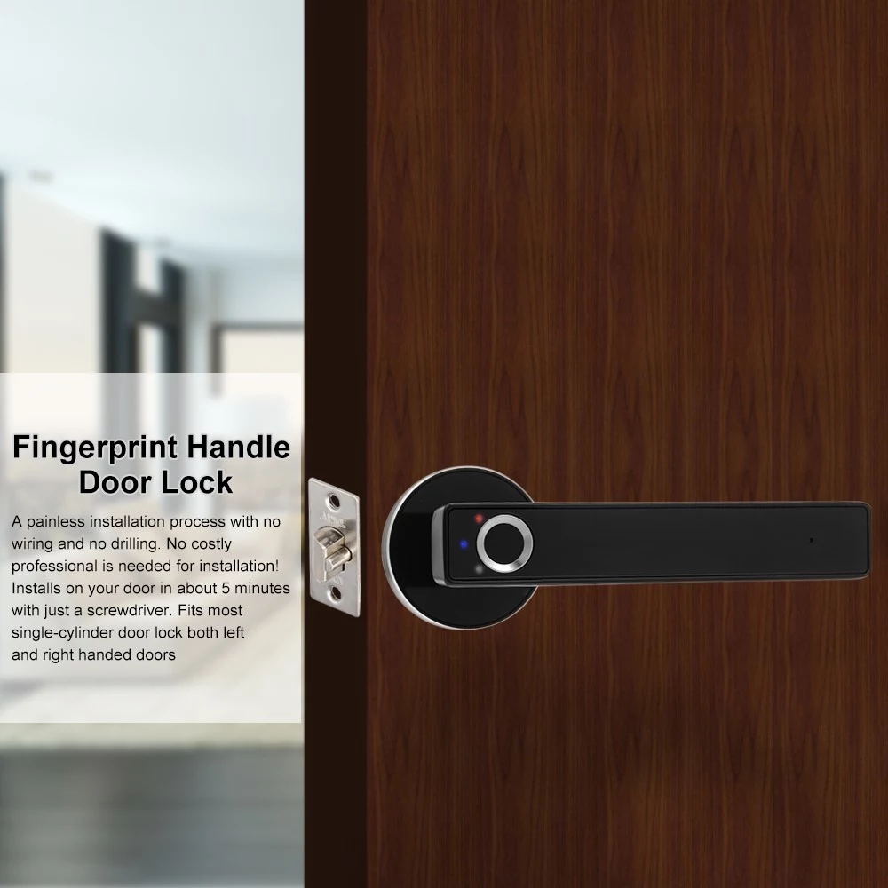 WAFU Smart Handle Lock Fingerprint Biometric Keyless Electronic Door Lock Security Lock