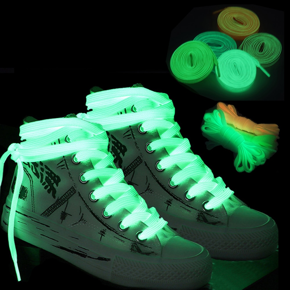 1 paar Lichtgevende Schoenveters voor Kid Sneakers Mannen Vrouwen Sportschoenen Veters Glow In The Dark Night Shoestrings Reflecterende Schoenveters