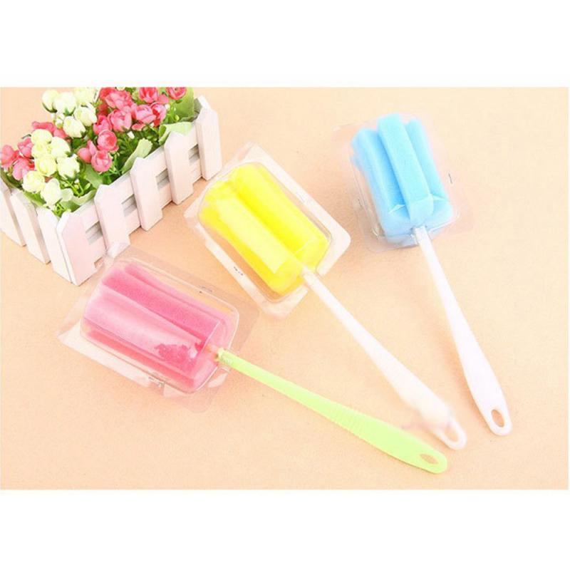 Cepillos para botellas, herramienta de limpieza de cocina, cepillo de esponja para botella de Wineglass, café, té, taza de vidrio, Color aleatorio, nuevos, 1 Uds.