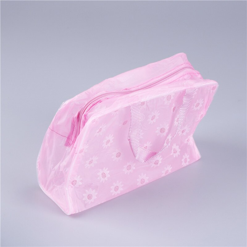 Xzp waterdichte draagbare make-up cosmetische toiletartikelen reismake-up cosmetische reinigingstandenborstel etui organizer tas: Roze