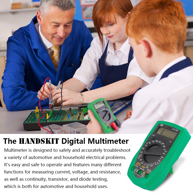 handskit soldering Iron Kit 60W Adjustable Temperature Welding Tool, Digital Multimeter,Soldering Iron Tips, Desoldering Pump