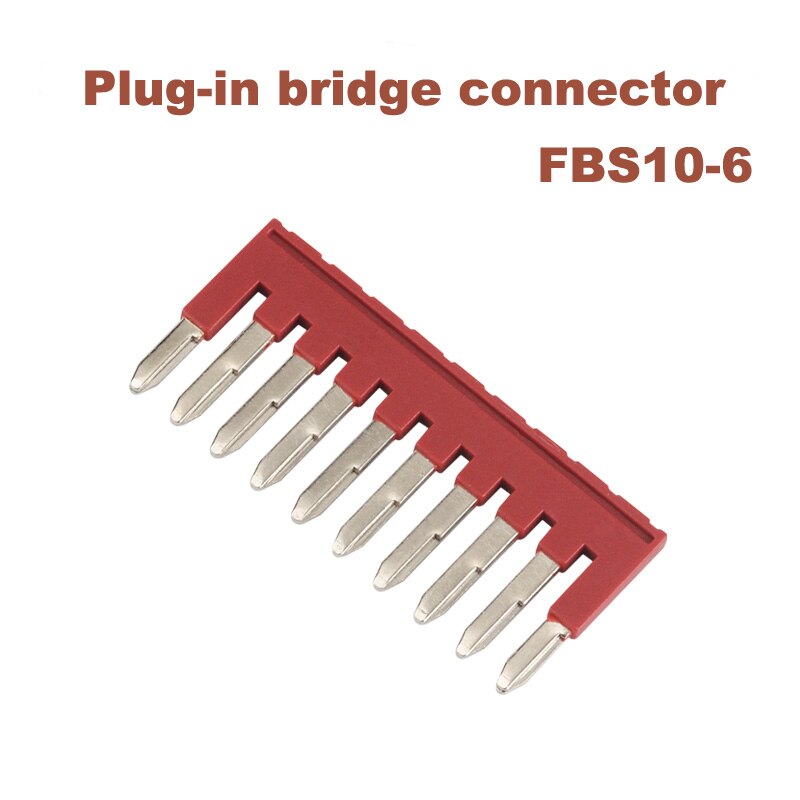 10Pcs FBS10-6 Plug-in Bridge Center Short Connection Strip Din Rail Spring Terminal Block ST-4 Morsettiera Brass Connector
