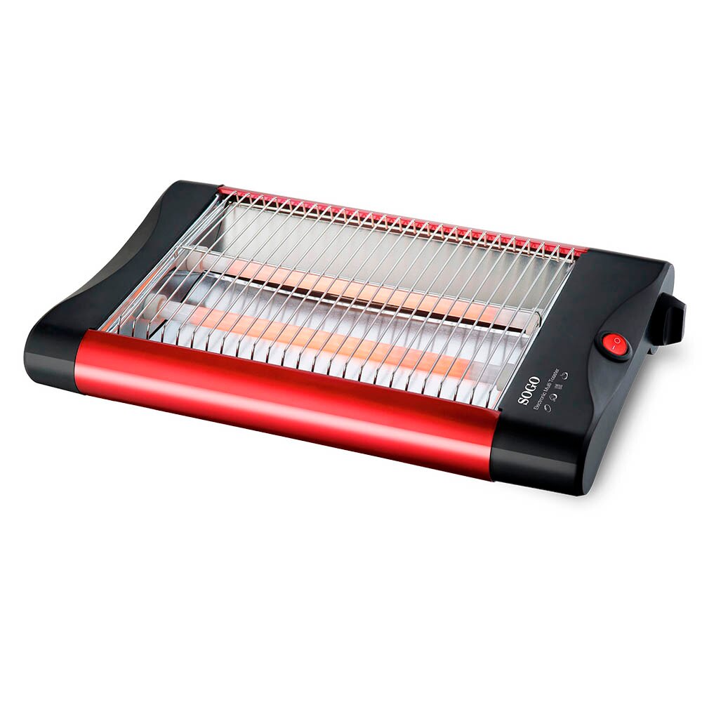 Sogo – grille-pain plat, 2 tailles au choix, moderne, rapide, puissant, sûr, facile à utiliser et à nettoyer, , décongel, réchauffage, léger, plateau à miettes, pain grille-pain: 4 slices