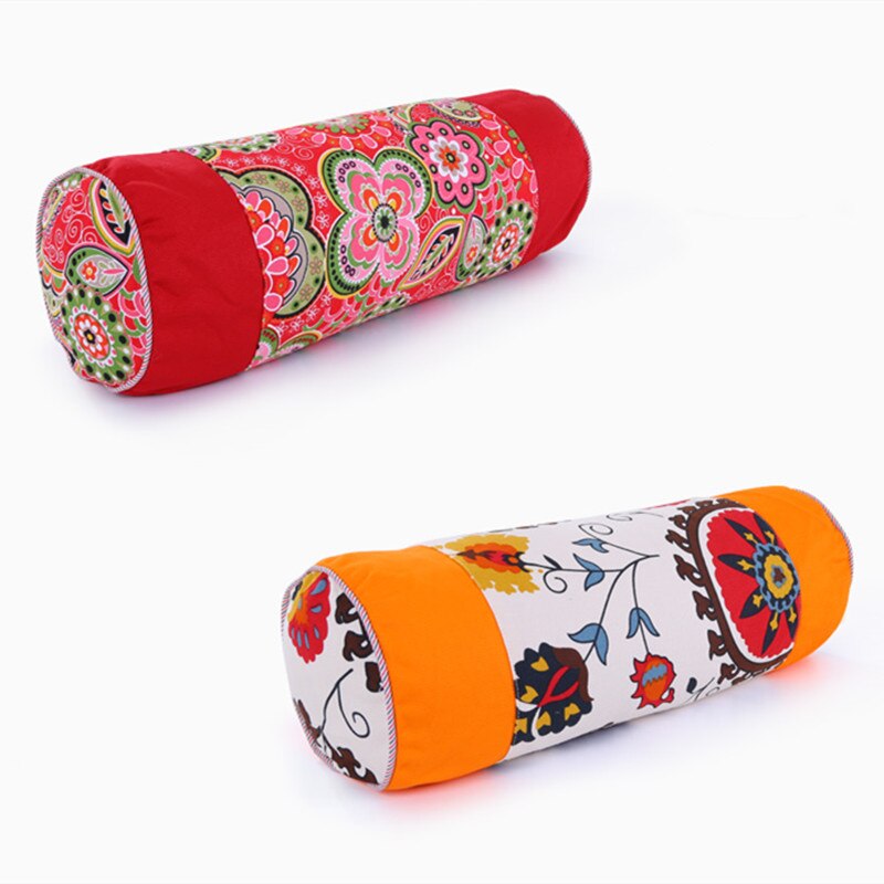 Almohada Cervical de concha de trigo sarraceno, cojín redondo de satén de caramelo para cuello, ortopédico, chaqueta lavable de tracción para fisioterapia de la columna vertebral