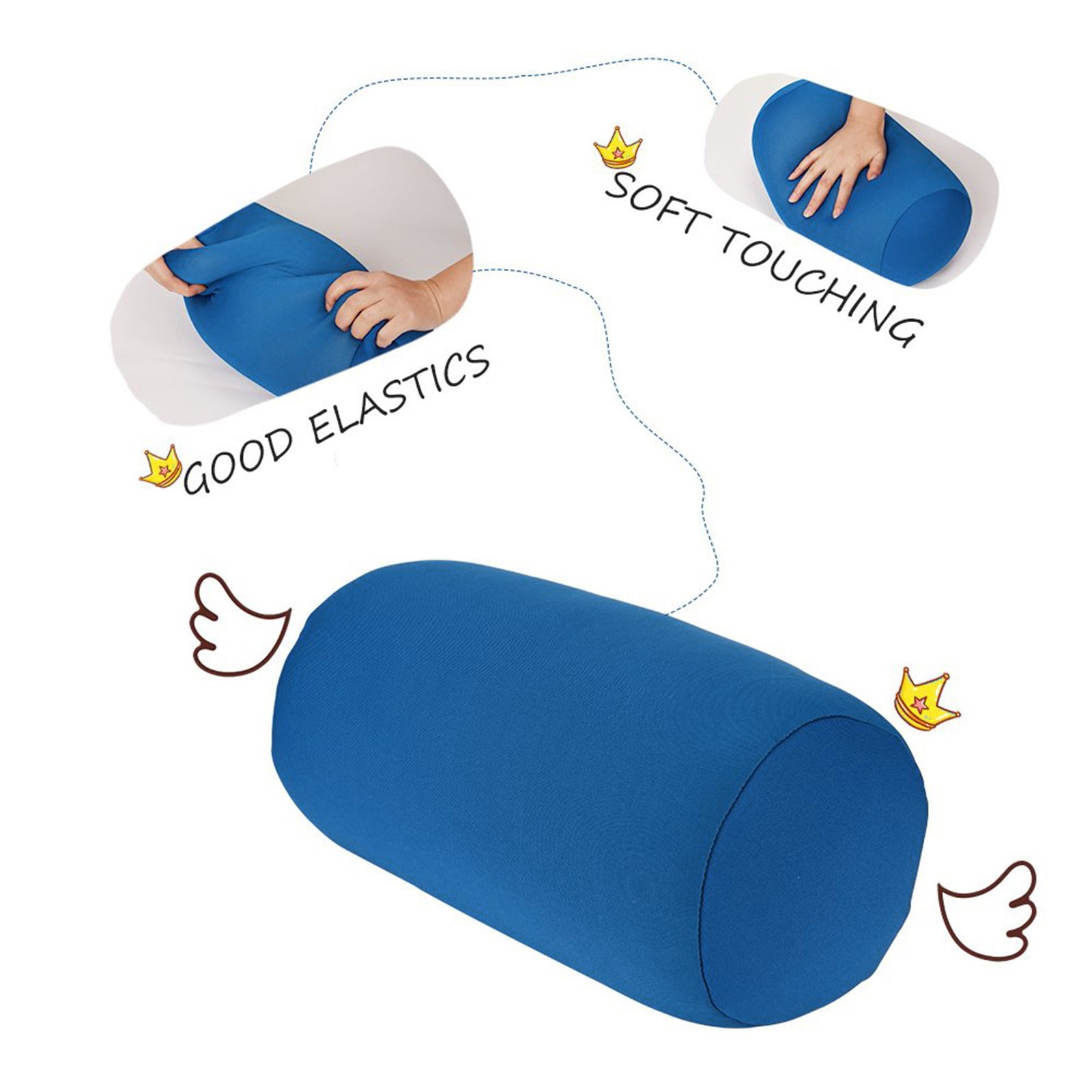 Almohada cilíndrica de micromicrocuentas, cojín para la espalda, rollo de almohada para la cabeza, almohada de viaje conveniente, decoración de la cama, 30cm x 16cm