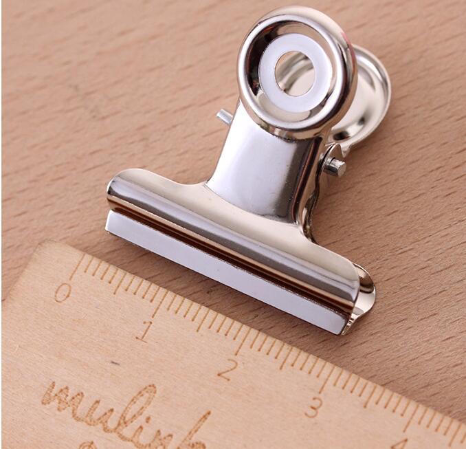 (30pcs/lot) 31mm round metal Grip Clips silver Bulldog clip Stainless steel ticket clip stationery