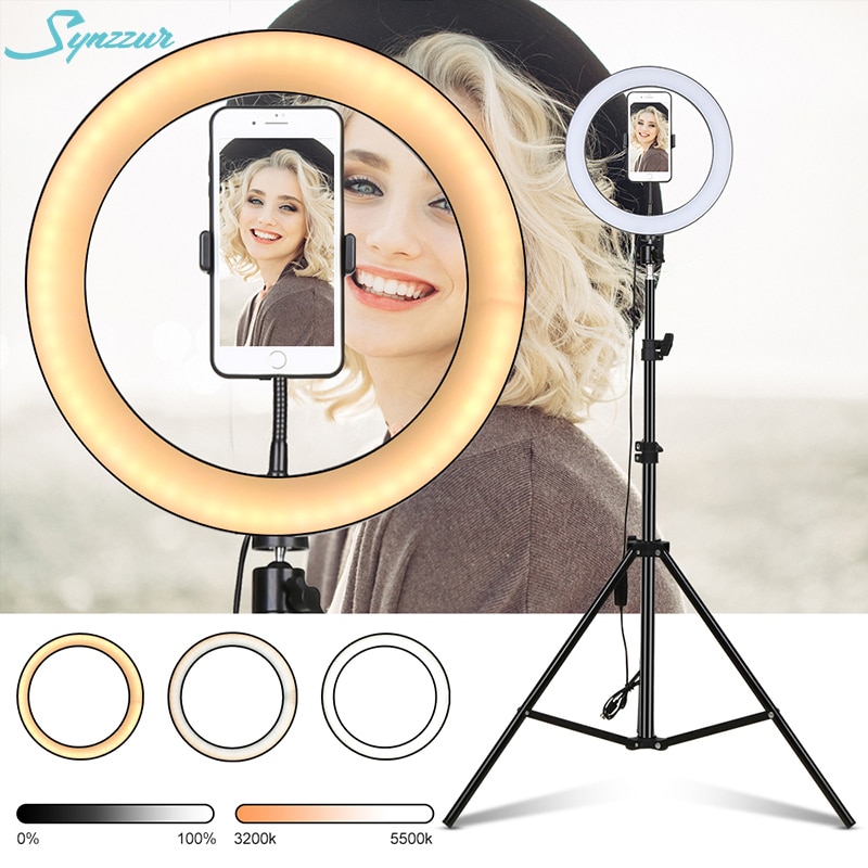 Selfie Stativ LED Ring Licht 10 inch Dimmbar 3200-5500 Farbe Modi Flexible Handy Runde Lampe Für ringlight Tiktok