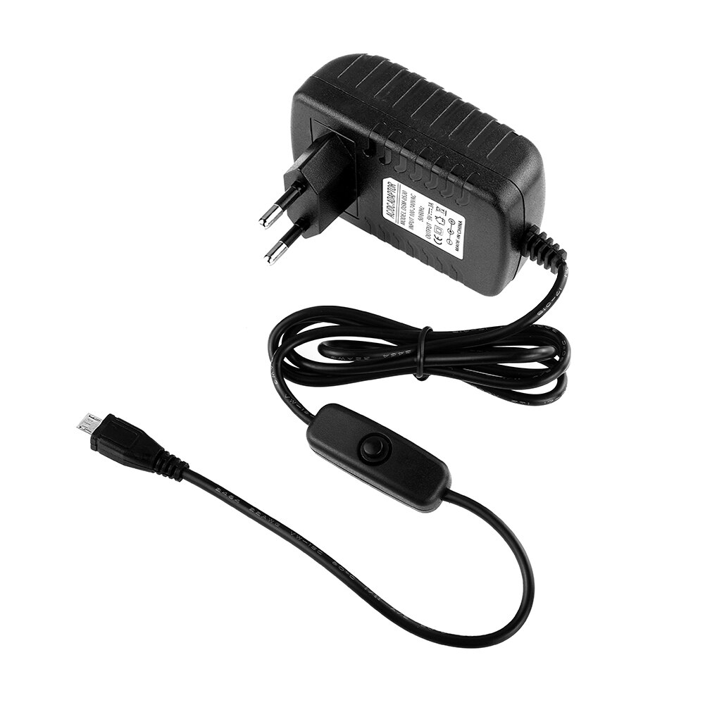 Adaptador de fuente de alimentación cargador de pared 5V 3A + interruptor de encendido/apagado para Raspberry Pi 3 B + P adaptador de fuente de alimentación/cargador de pared/Raspberry Pi 3