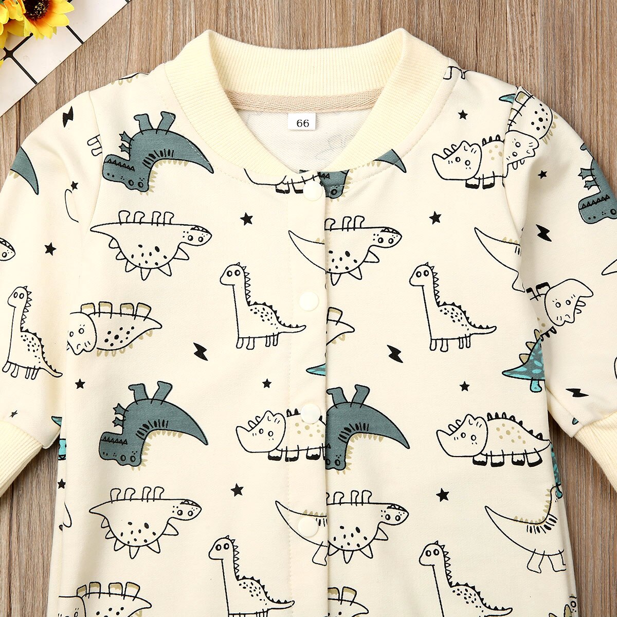 Otoño Casual dibujos animados estampado mamelucos bebé niño niña ropa de abrigo de manga larga dinosaurio mameluco mono de algodón encantador traje