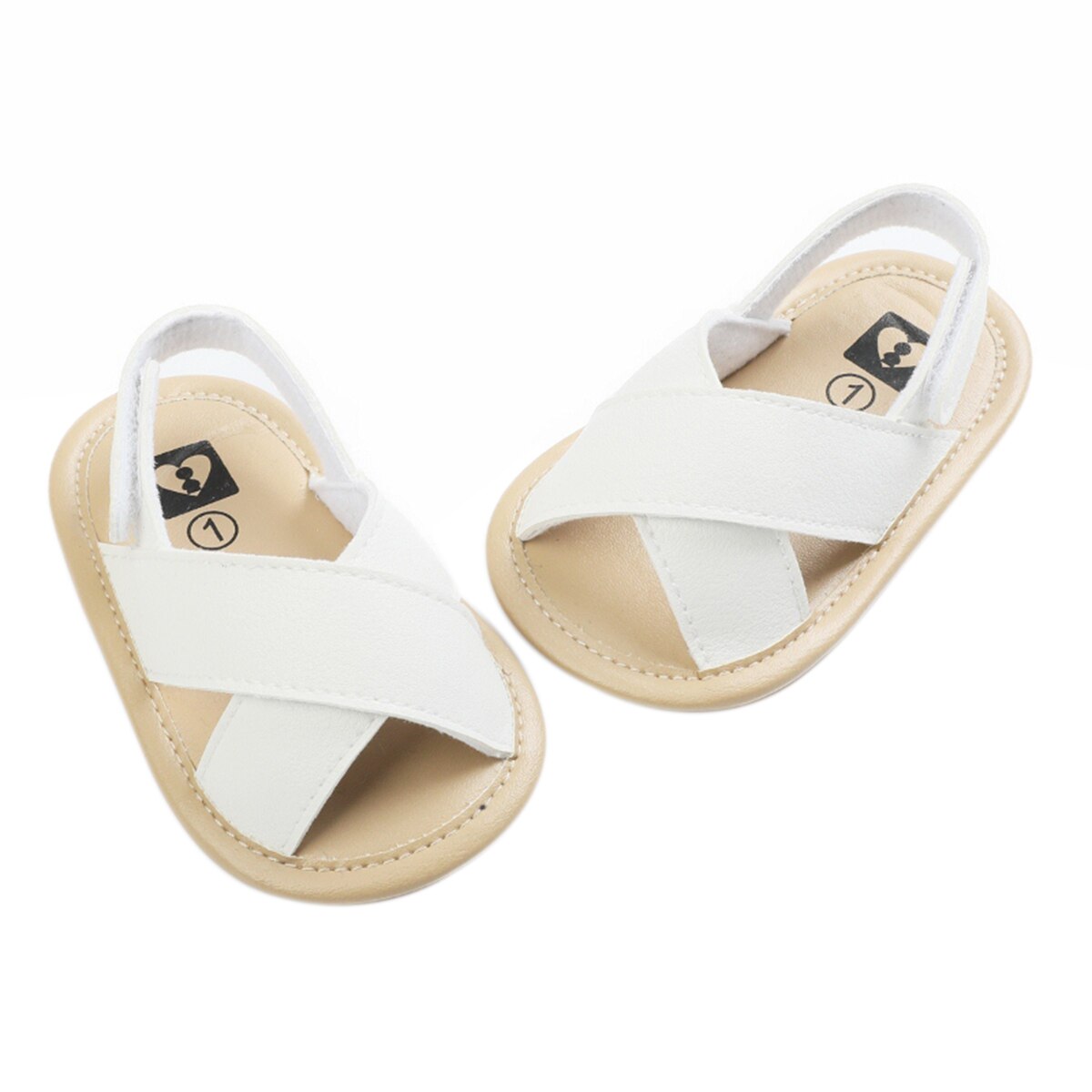 Bebê meninas meninos sandálias cruz oco para fora sola macia verão sapatos casuais primeiros caminhantes: A / 7-12 meses