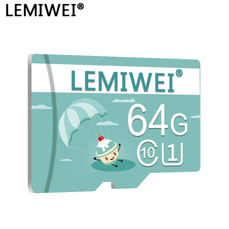 Lemiwei Memory Card 64GB 32GB Summer Ice Cream Class 10 U1 UHS-I Phone T Flash Card 16GB 8GB TF Card 128MB