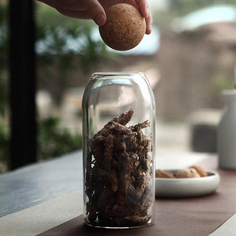 3Stck Glas Gläser mit Luftdichten Dichtung Ball Kork Deckel Klar Cookie Gläser Mason Gläser Lebensmittel Lagerung Kanister für Tee kaffee Gewürz