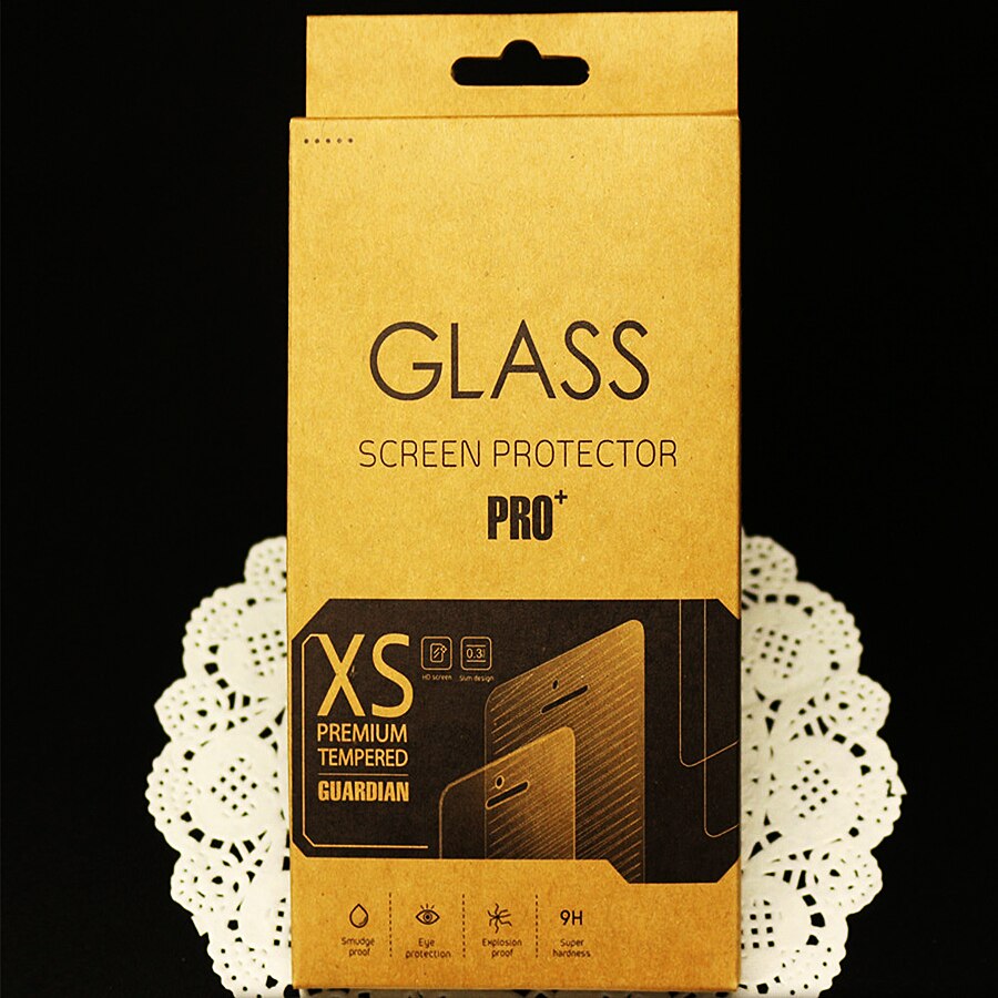 100pcs160*90*9mm Kraft Paper Retail Package Packaging Box for Phone and electronic accessories Tempered Glass Screen Protector