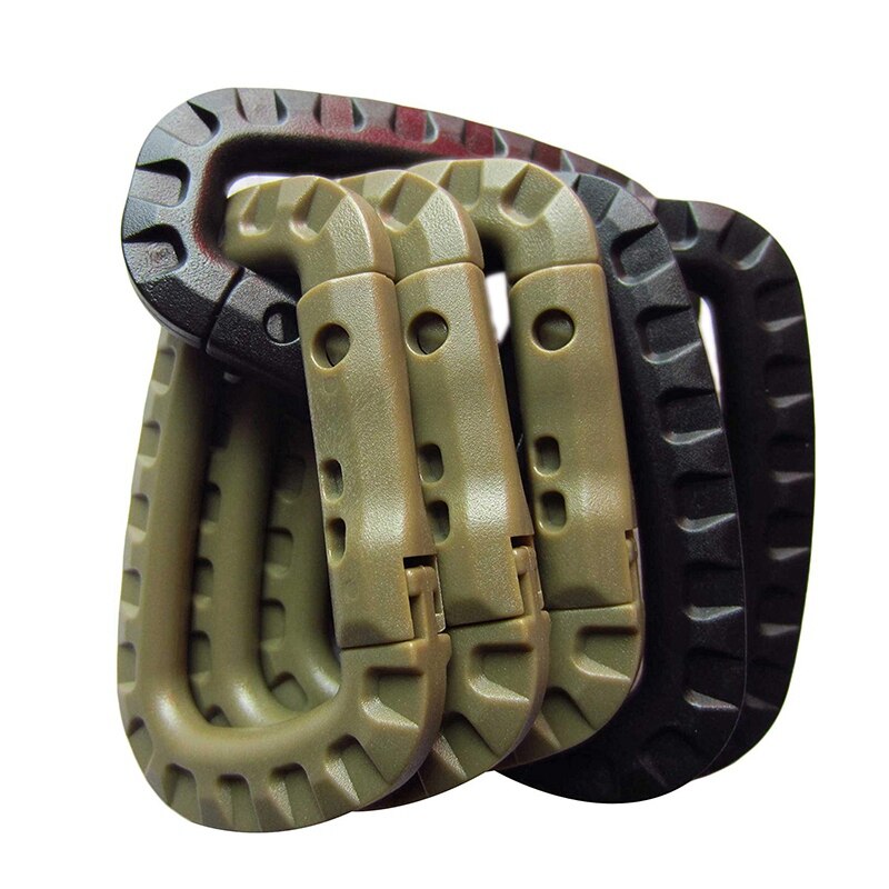 Porte-clés mousqueton sac à dos boucle de suspension anneau en d en polymère dur boucle à ressort légère clip d'équipement crochet utilitaire