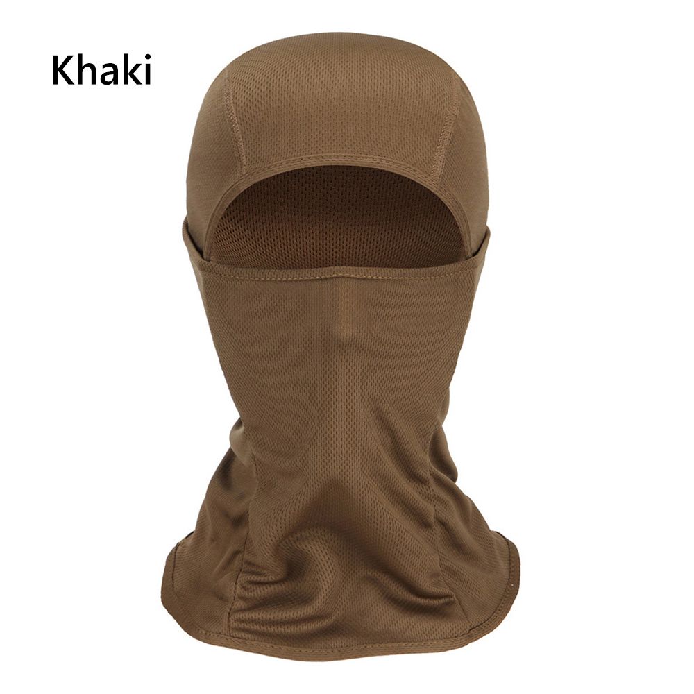 Cagoule respirante anti-poussière pour moto, cagoule de Protection solaire UV: Khaki