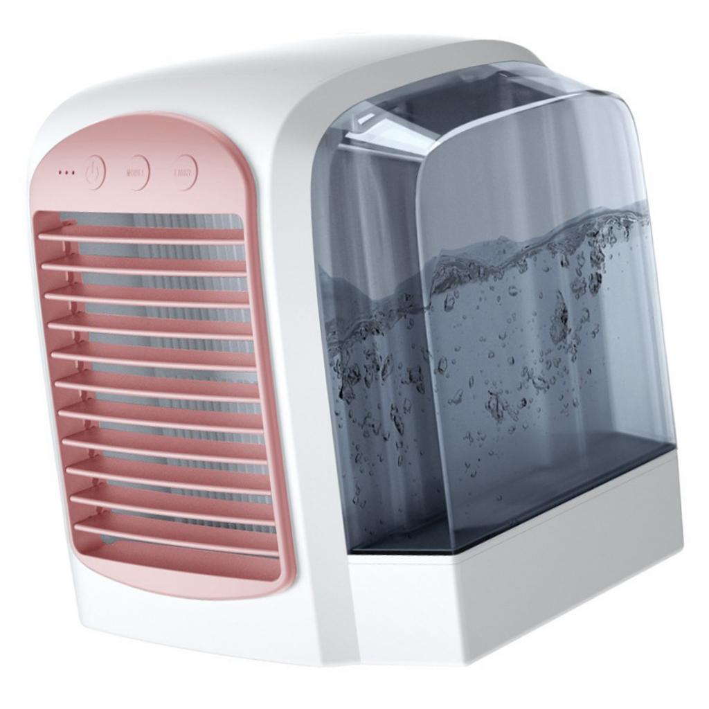 Portable Indoor Desktop Cooling Evaporative Cooler Air Cooler Fan w/ Water Tank: Pink