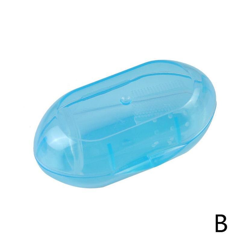 1pc Silikon Finger Baby Zahnbürste mit Kasten Sauber E6R8 Reinigung Ha Massage Pinsel Zähne Zahnfleisch Zähne Massagegerät Lernen T7O8: B