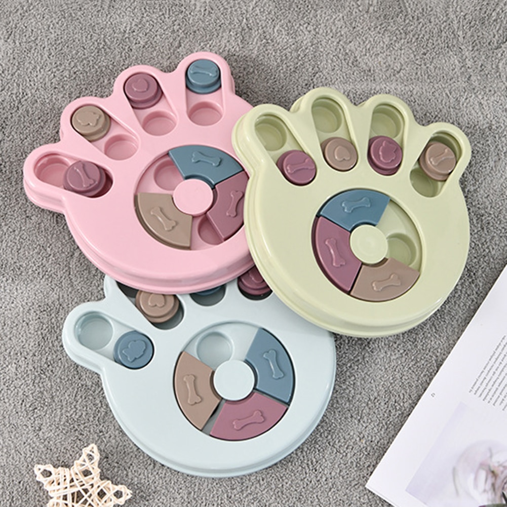 Creatieve Trage Voedsel Kom Voor Kleine Middelgrote Honden Puppy Voeden Doseren Training Disc Plastic Interactieve Puzzel Speelgoed