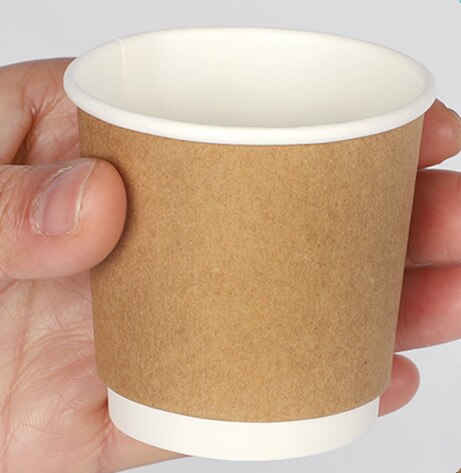 100 pièces 100ml petites tasses à café jetables 4oz mini tasses à goûter pour le vin, le lait, le thé, le yaourt, le jus de fruits, les desserts, les gobelets en papier avec couvercle: Tasse 3