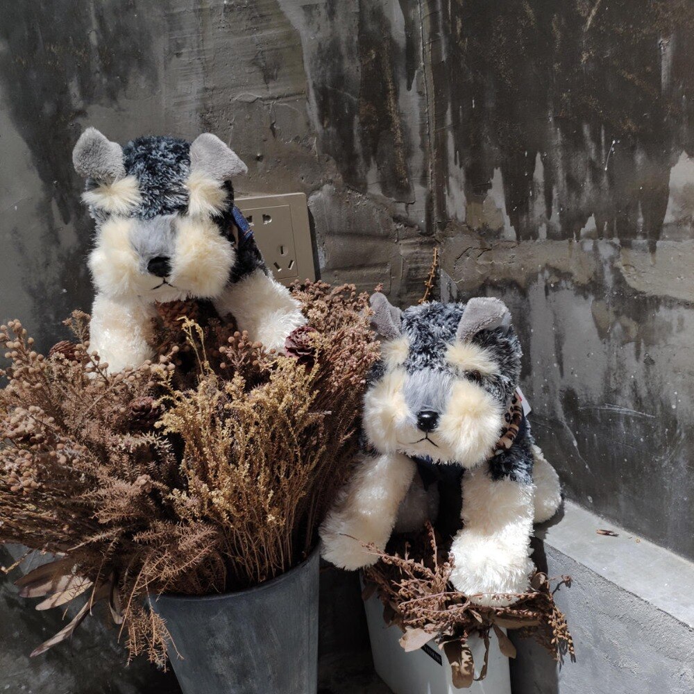 Simulatie Jas Dragen Schnauzer Knuffel Gevulde Dier Hond Speelgoed Voor Kinderen Onderwijs Home Decoratie Fatsoenlijke Bed Speelgoed