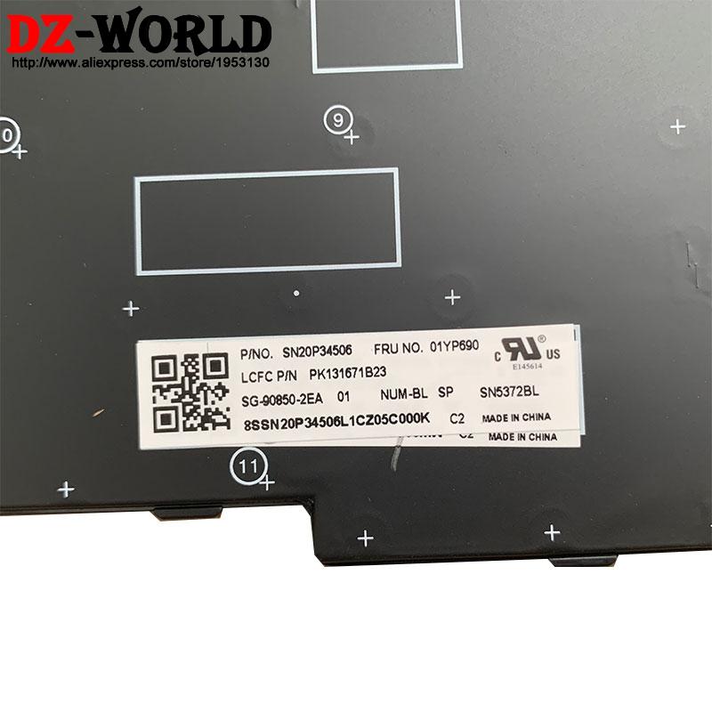 Spa Spaanse Verlicht Toetsenbord Voor Lenovo Thinkpad E580 E590 T590 P53S L580 L590 P52 P72 P53 P73 Laptop 01YP690 01YN750