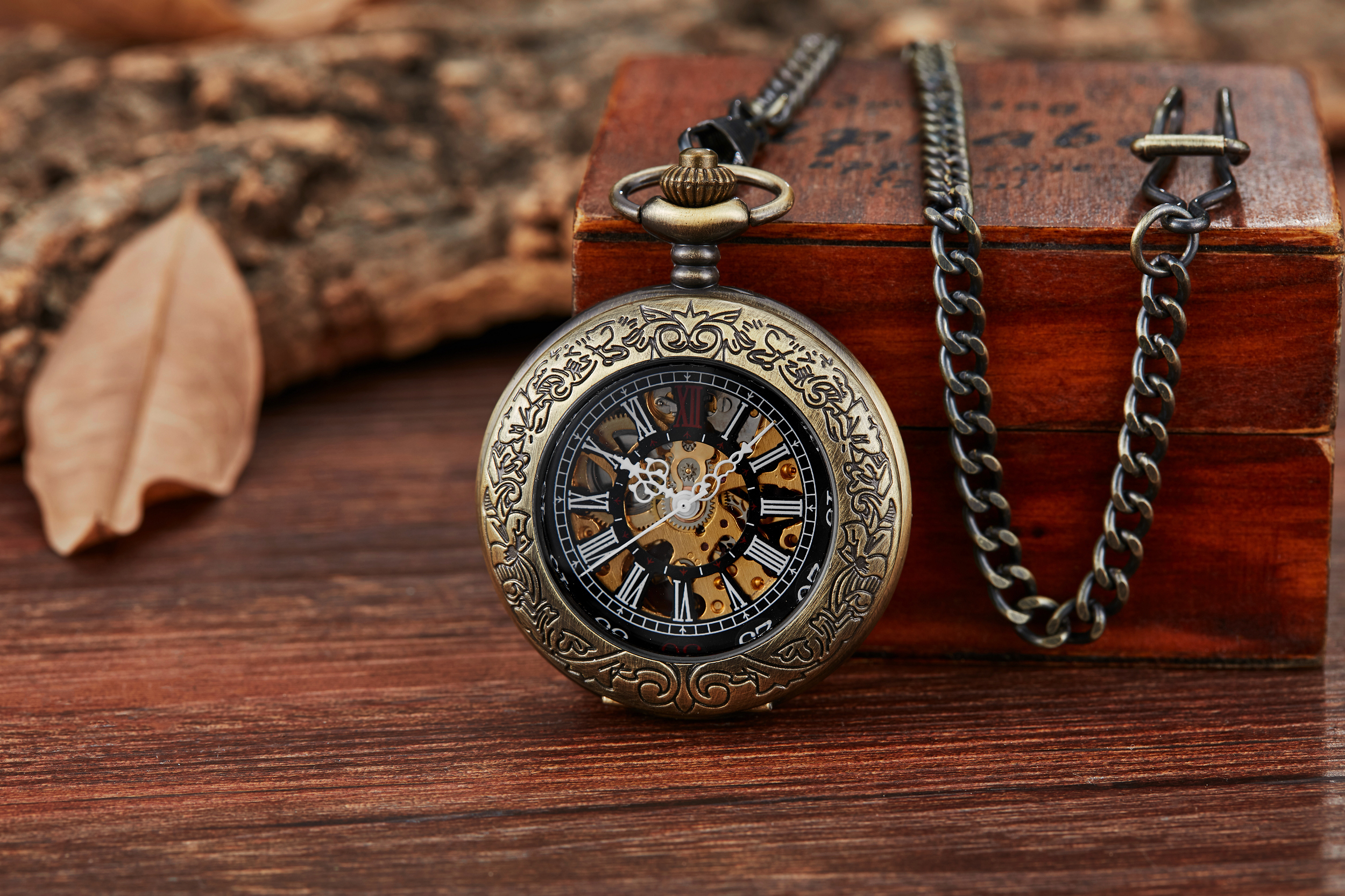 Lichtgevende Mechanische Zakhorloge Steampunk Vintage Hollow Cover Analoge Skeleton Hand Winding Mechanische Zakhorloge voor Mannen: PM235