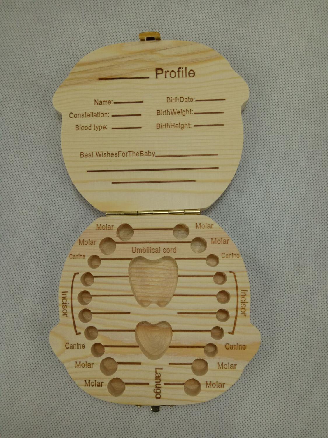 Lanugo-caja de almacenamiento de dientes para niños, Mini soporte de dientes multiusos de madera, estuche de almacenamiento para dientes de leche, para recuerdos