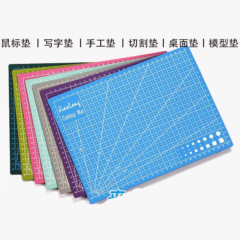 1 st A4 Kleurrijke Grid Lijnen Snijden Mat Craft Card Stof Leer Papier Board 30*22 cm