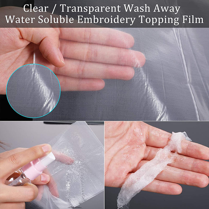 Película Soluble en agua fría para bordado, 100% material PVA, cobertura de bordado, 35Um, 25Um, 50Um, película Soluble en agua transparente