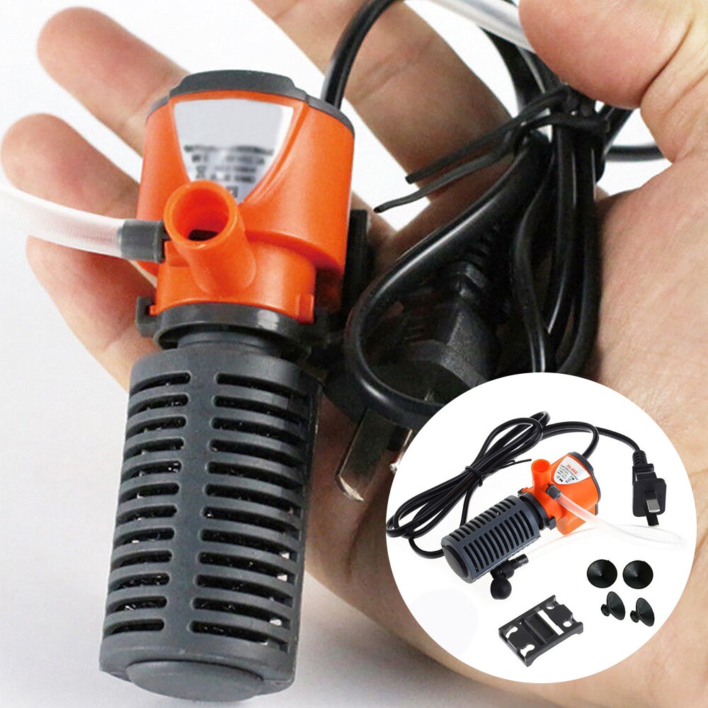Mini Aquarium Filter 3in1 3W 5W Aquarium Interne Filter Zuurstof Dompelpomp Water Pompen Voor Fish Tank Aquarium Vijver filters