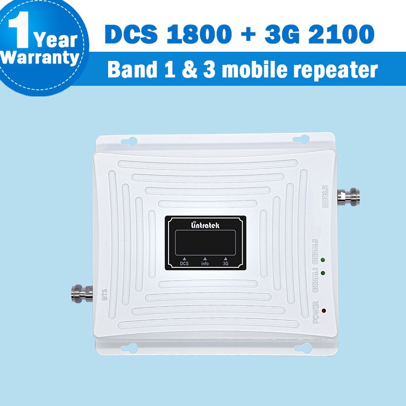 Lintratek 3G 4G WCDMA/DCS/LTE Segnale Dual Band Ripetitore Banda Visualizzazione 1 & 3 1800 /2100 MHz Del Telefono Mobile Cellulare Ripetitore Del Segnale S65