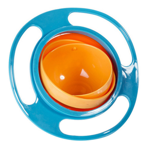 360 Roterende Baby Food Grade Plastic UFO Gyro Stijl Kom Ronde Lekvrij Anti-dumping Overloop Kinderen Voeden Fruit Draaitafel: 3