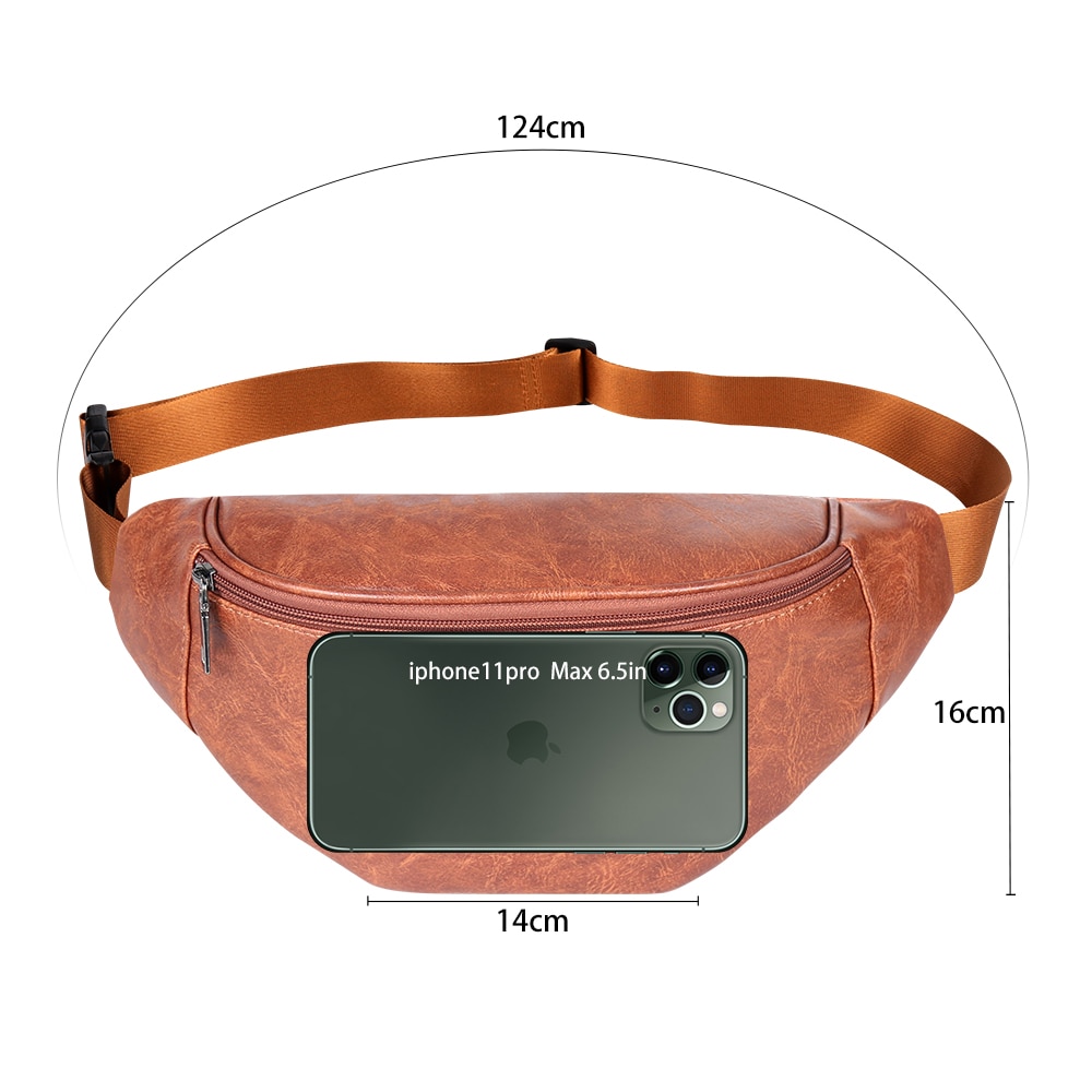 Buylor Fanny Pack Women's Belt Bag PU Leather Waist Bag Hip Bumbag Men Waterproof Chest Bag Casual Waist Pack for Outdoors