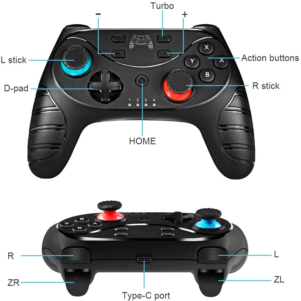 Mando inalámbrico Bluetooth para consola n-Switch Pro Lite, compatible con NS Switch, videojuego, Joystick USB, pc