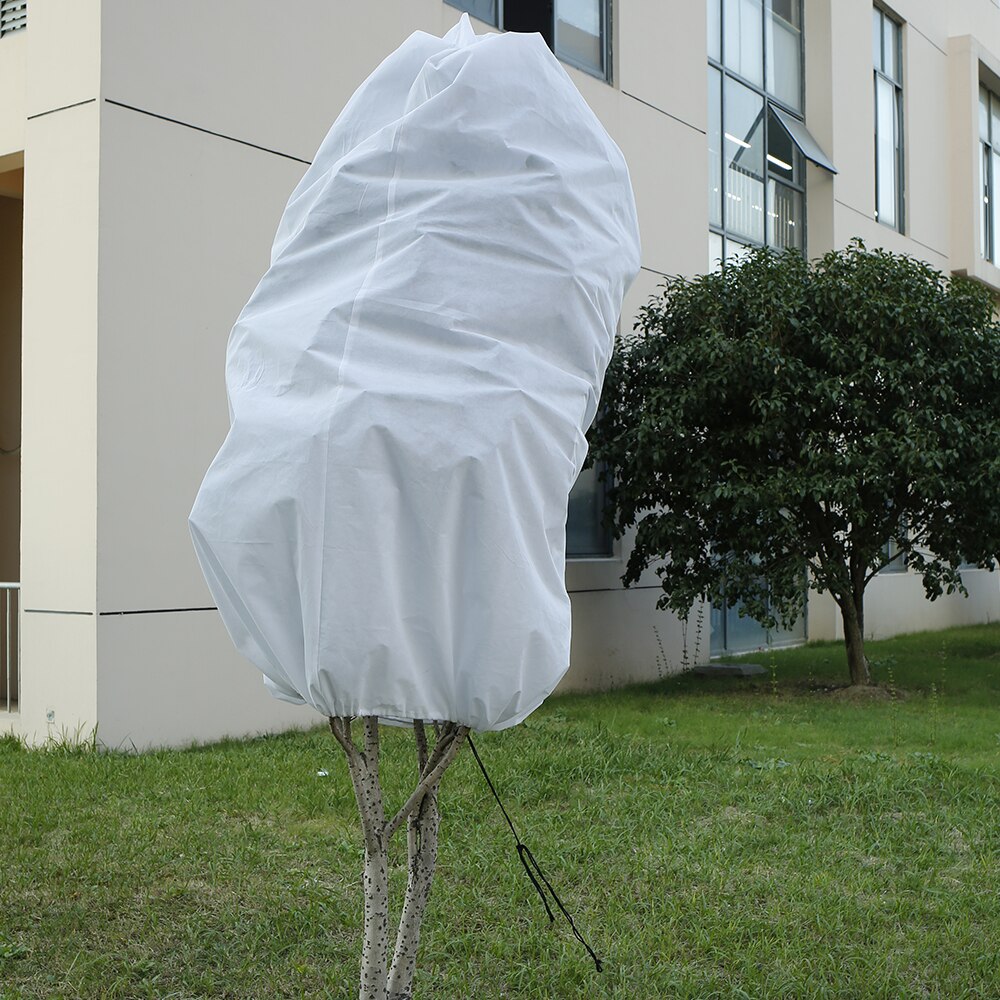 Winter Plant Frost Protection Cover 3D Round Garden Plant Antifreeze Warming Bag Fleece Jacket with Drawstring for Flowers Shrub