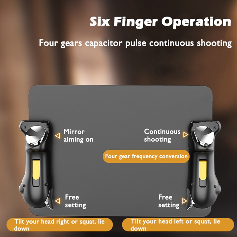 Manette de jeu à Six doigts pour iPad et PUBG, contrôleur de jeu Mobile réglable avec capacité