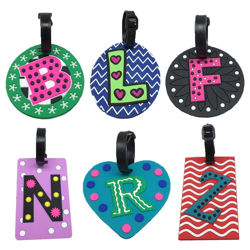 Letter Travel Accessories Luggage Tag Cartoon Silica Gel Suitcase ID Address Holder Baggage Boarding Tag Portable Label