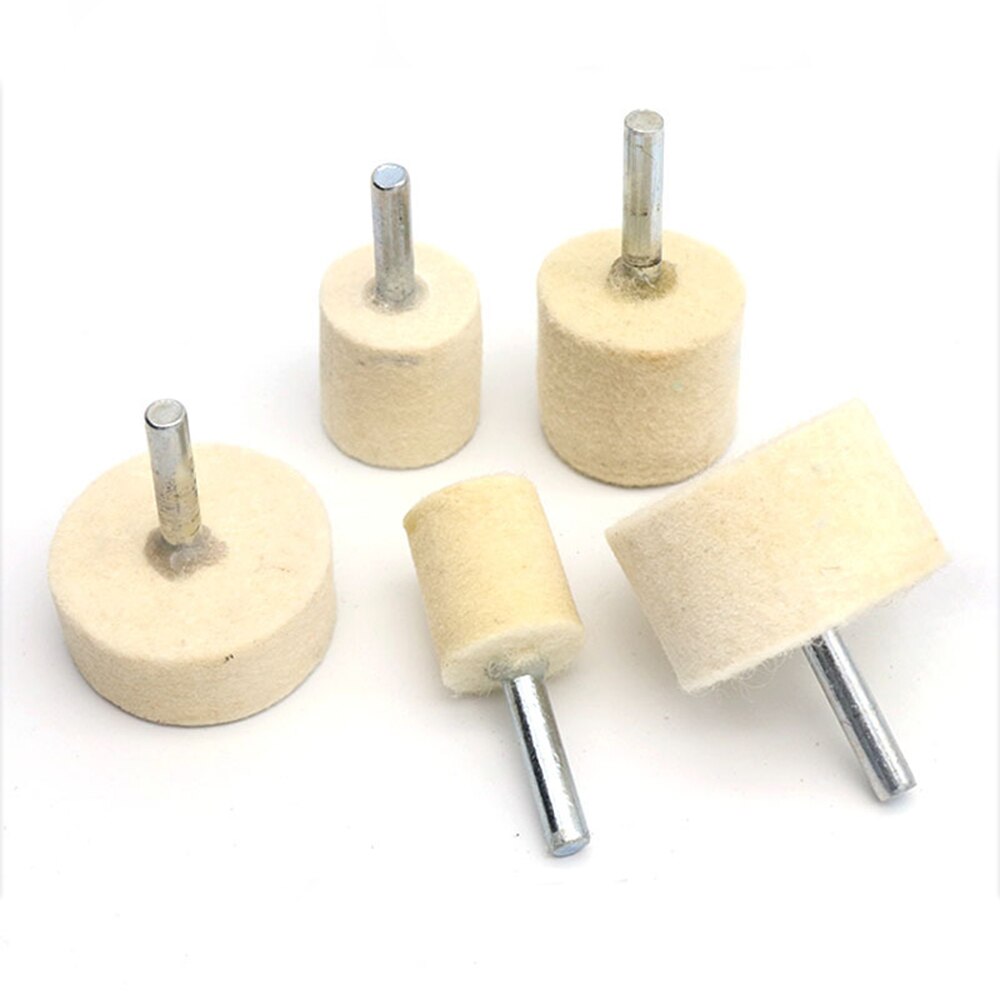 1PCS 20-40mm Wool Felt Polishing Bobs Burr Buffing Point Wheel 1/4'' Shank for Drill